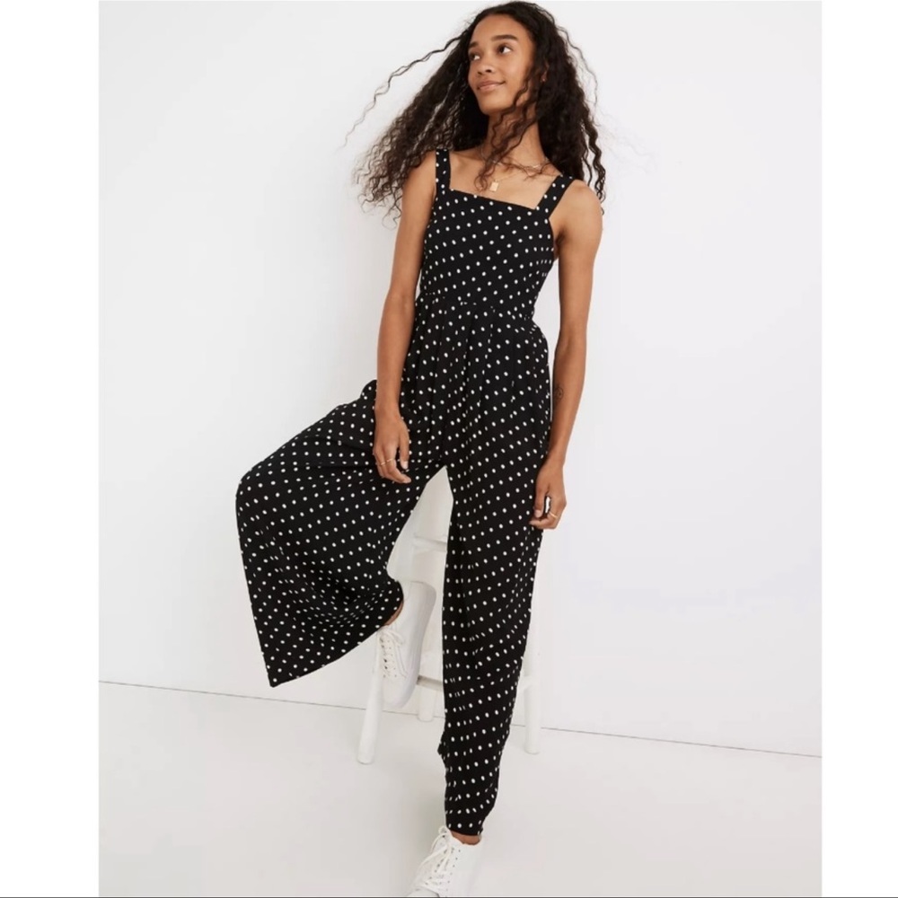 Madewell Tank Wide-Leg Jumpsuit in Polka Dot